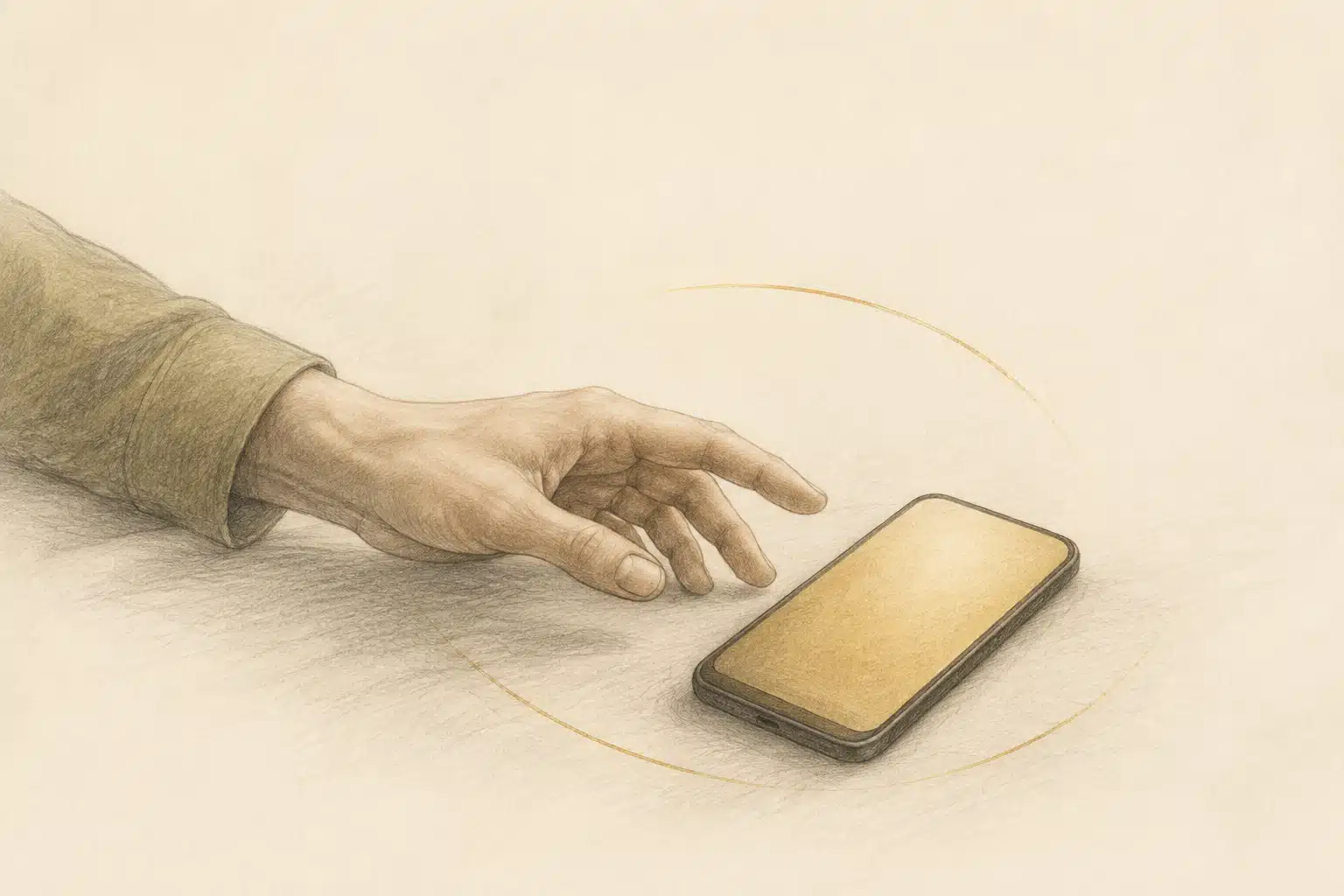 Charcoal illustration of a gentle reach toward connection — starting a VA disability case review, Wilson NC